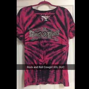 Rock and Roll Cowgirl tie dye tee